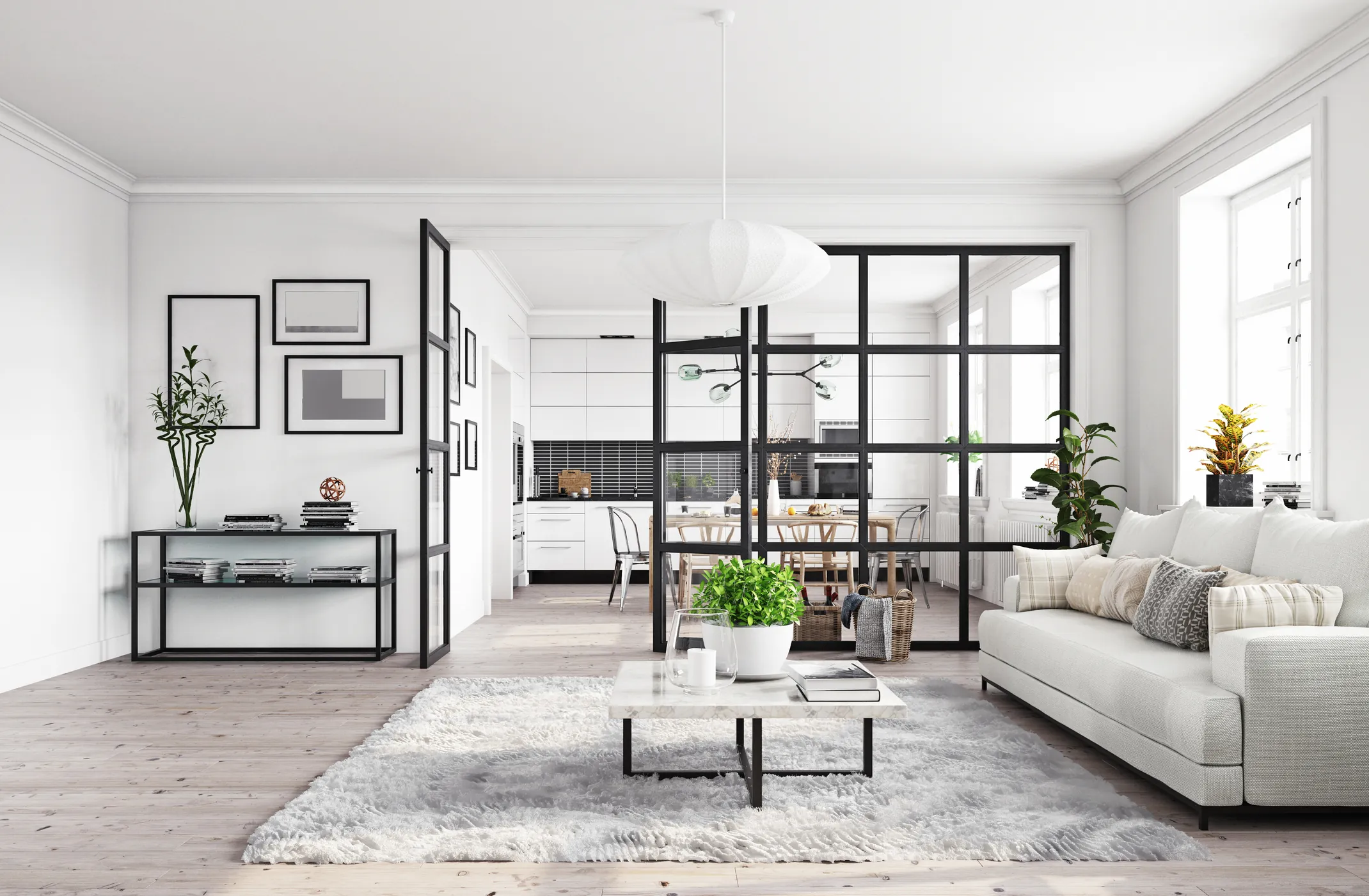 Modern open concept interior remodeling by DMV Home Improvement